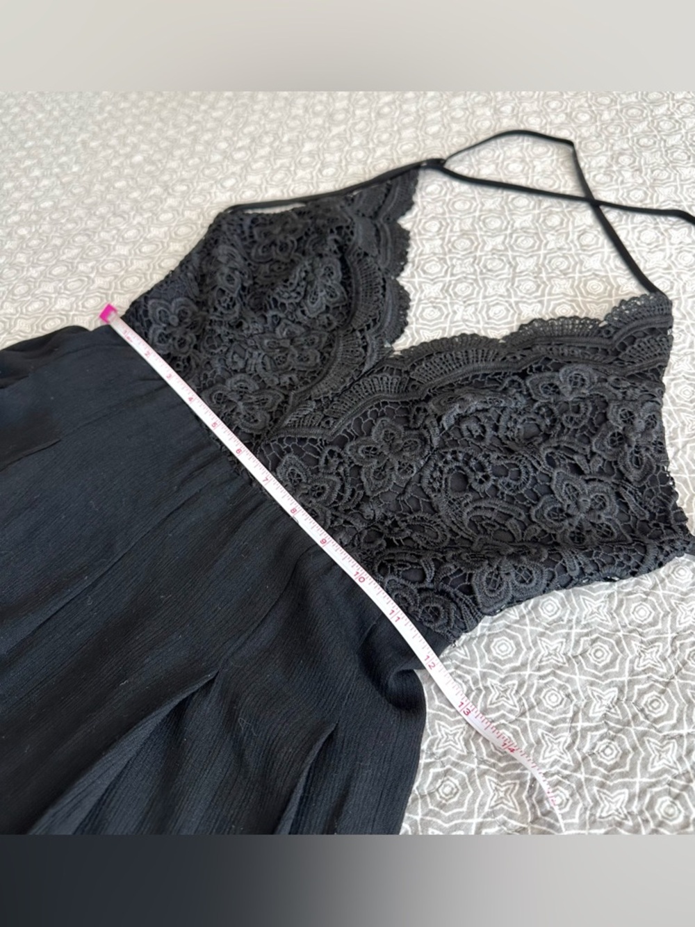 Lulu’s Star Spangled Black Backless Lace Romper Mini Dress Size S - Picture 14 of 16